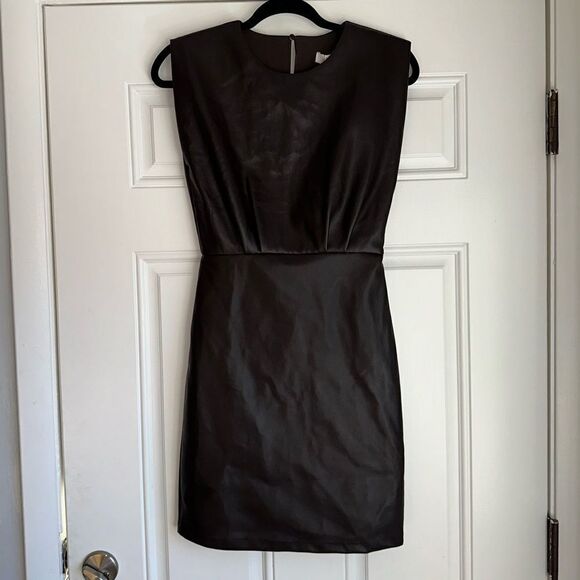 NWT Bishop + Young Hayden Vegan Leather Dress CHOCOLATE BROWN SIZE XS mini - Picture 7 of 12